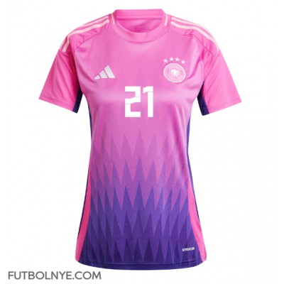 Camiseta Alemania Ilkay Gundogan #21 Visitante Equipación para mujer Eurocopa 2024 manga corta Camiseta Alemania Ilkay Gundogan #21 Visitante Equipación para mujer Eurocopa 2024 manga corta